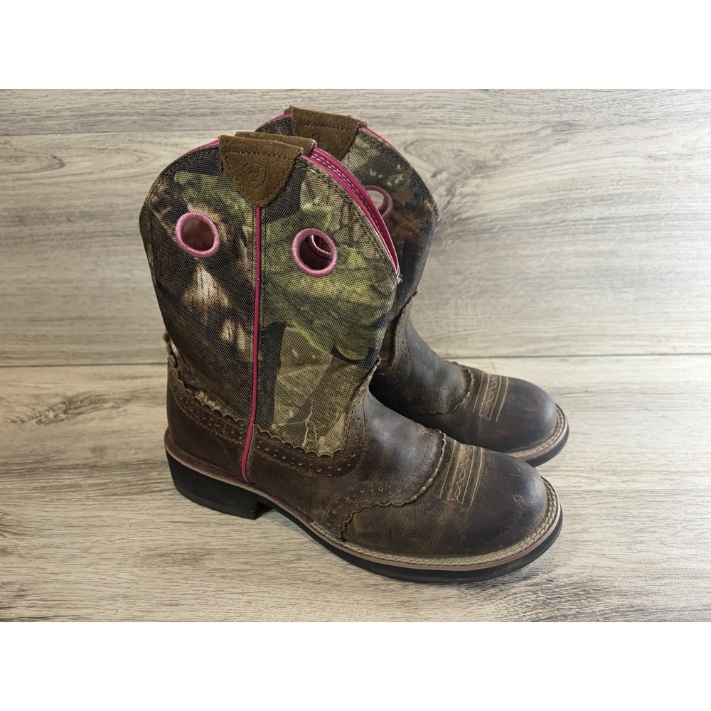 Ariat Fatbaby Womens 9 B Leather RealTree Camo Pink Western Boots 10006854
